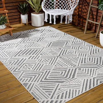Jordan High-low Pile Art Deco Geometric Indoor/outdoor Area Rug